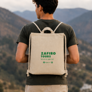 bolsa-mochila de algodon zafiro