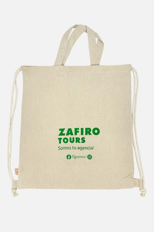 mochila-bolsa algodon zafiro tours mochila-bolsa algodon zafiro tours